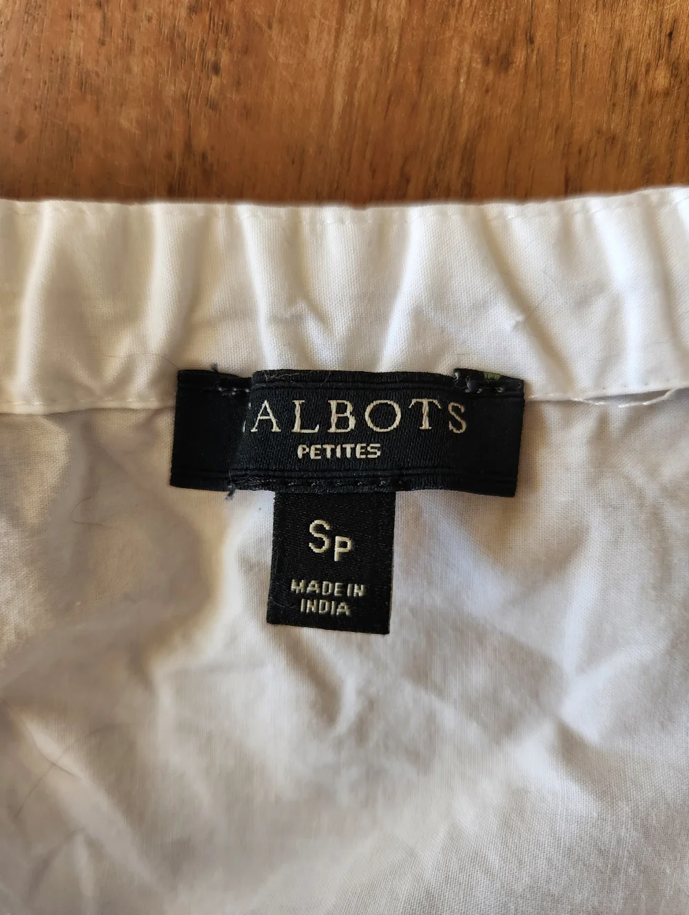 Talbots White Off-Shoulder Top with Yellow Embroidery SP